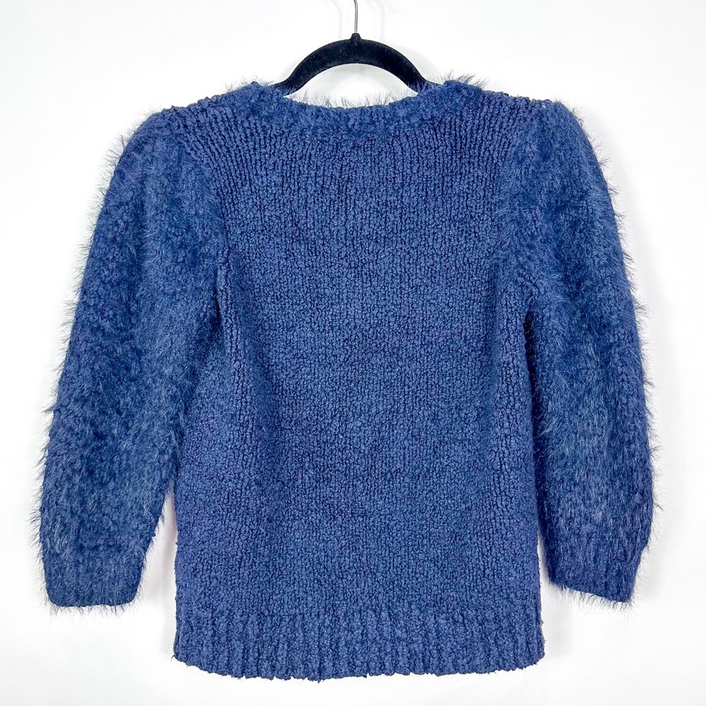Anthropologie Navy Crew Neck Fuzzy Sweater - Picture 5 of 5
